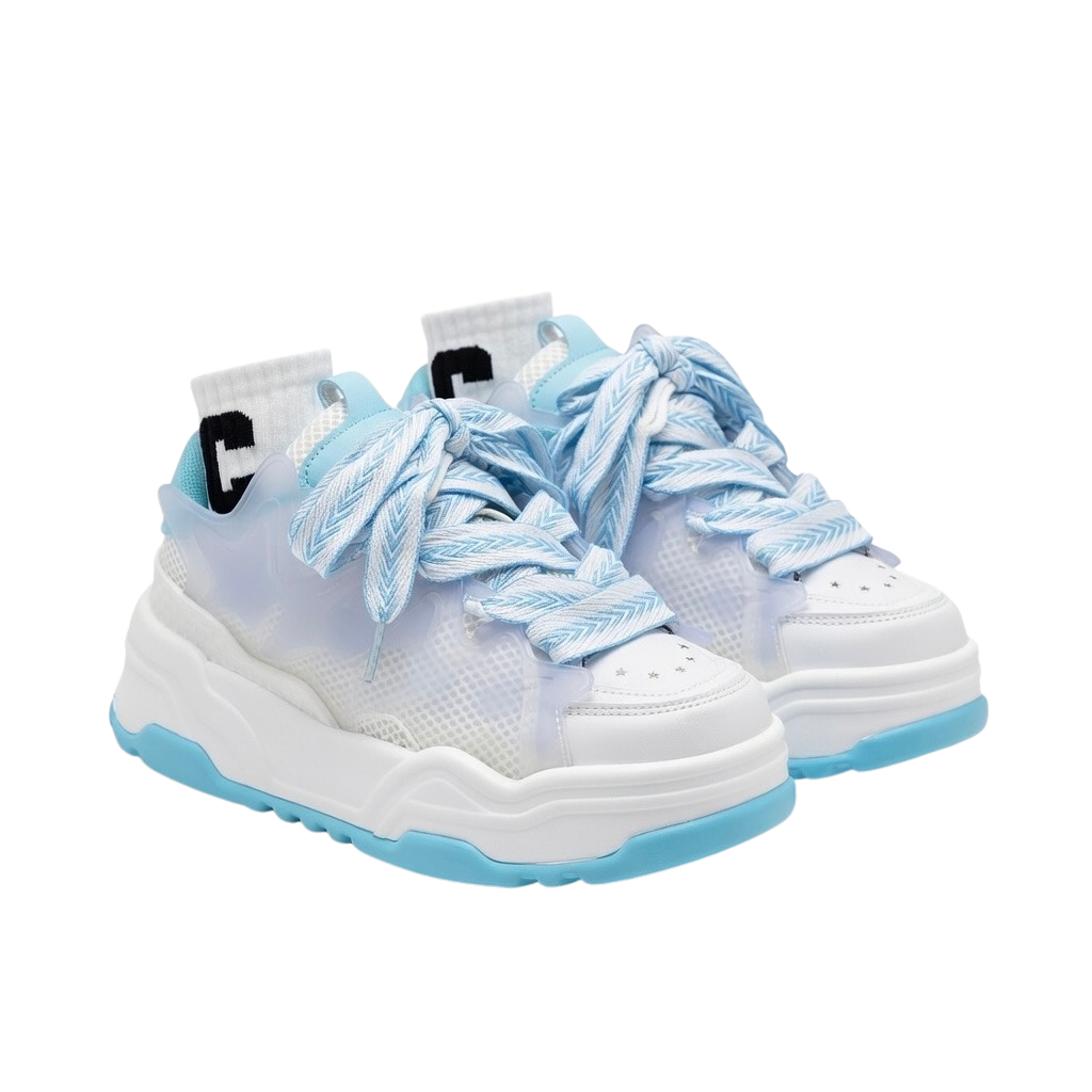 SoftSlipsy Blue Platform Sneakers – Women Chunky Sneakers