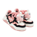 SoftSlipsy Black Pink Chunky Platform Sneakers – Women Casual Sneakers