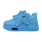 SoftSlipsy Sky Blue Star Platform Sneakers – Chunky Y2K Height Boost Shoes