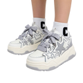 SoftSlipsy Grey Star Platform Sneakers – Chunky Sneakers Women