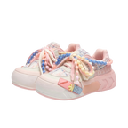 SoftSlipsy Pink Pastel Platform Sneakers – Cute Chunky Sneakers Women