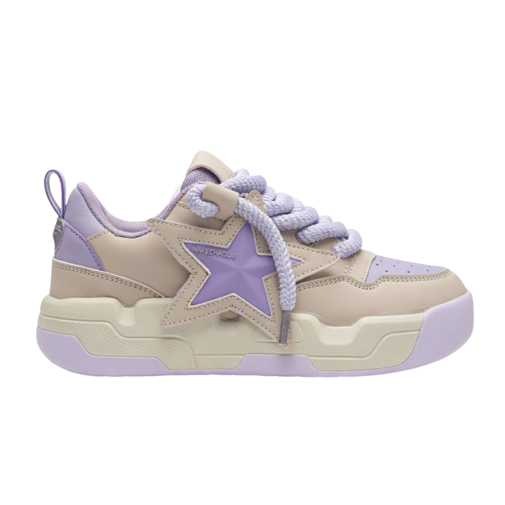 SoftSlipsy Star Platform Sneakers – Pastel Chunky Y2K Shoes, Cute Height Boost Sneakers