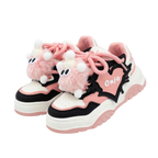 SoftSlipsy Black Pink Chunky Platform Sneakers – Women Casual Sneakers