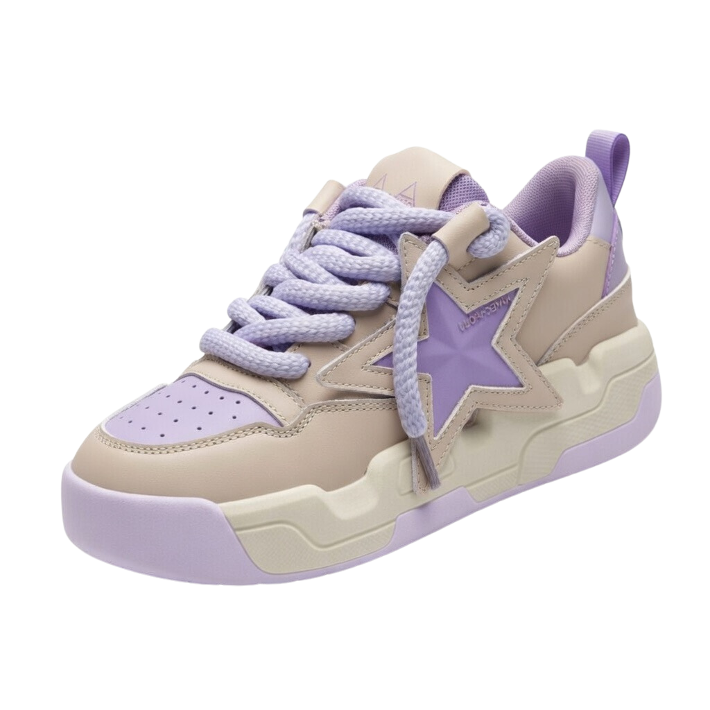 SoftSlipsy Star Platform Sneakers – Pastel Chunky Y2K Shoes, Cute Height Boost Sneakers