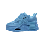 SoftSlipsy Sky Blue Star Platform Sneakers – Chunky Y2K Height Boost Shoes