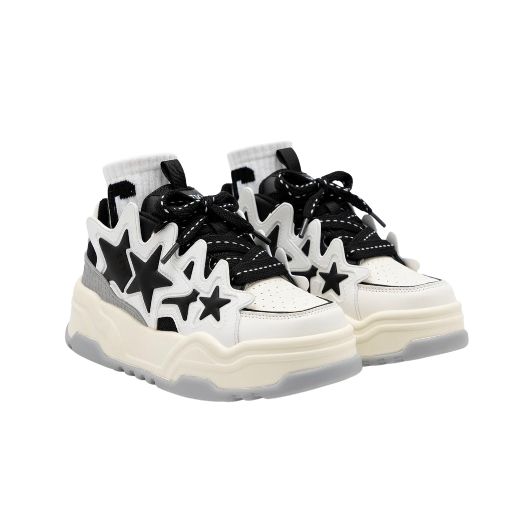 SoftSlipsy Black Star Platform Sneakers – Chunky Sneakers Women