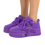 SoftSlipsy Purple Star Platform Sneakers Chunky Y2K Streetwear Trainers Women Fashion Shoes