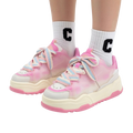 SoftSlipsy Pink Platform Sneakers – Women Chunky Sneakers