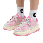 SoftSlipsy Pink Platform Sneakers – Women Chunky Sneakers