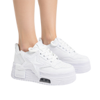 SoftSlipsy White Star Platform Sneakers Chunky Y2K Streetwear Trainers Women Fashion Shoes