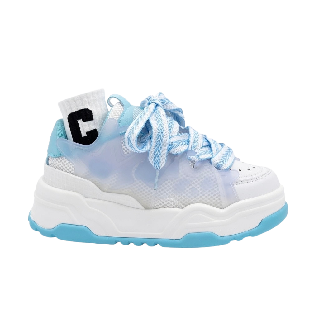 SoftSlipsy Blue Platform Sneakers – Women Chunky Sneakers