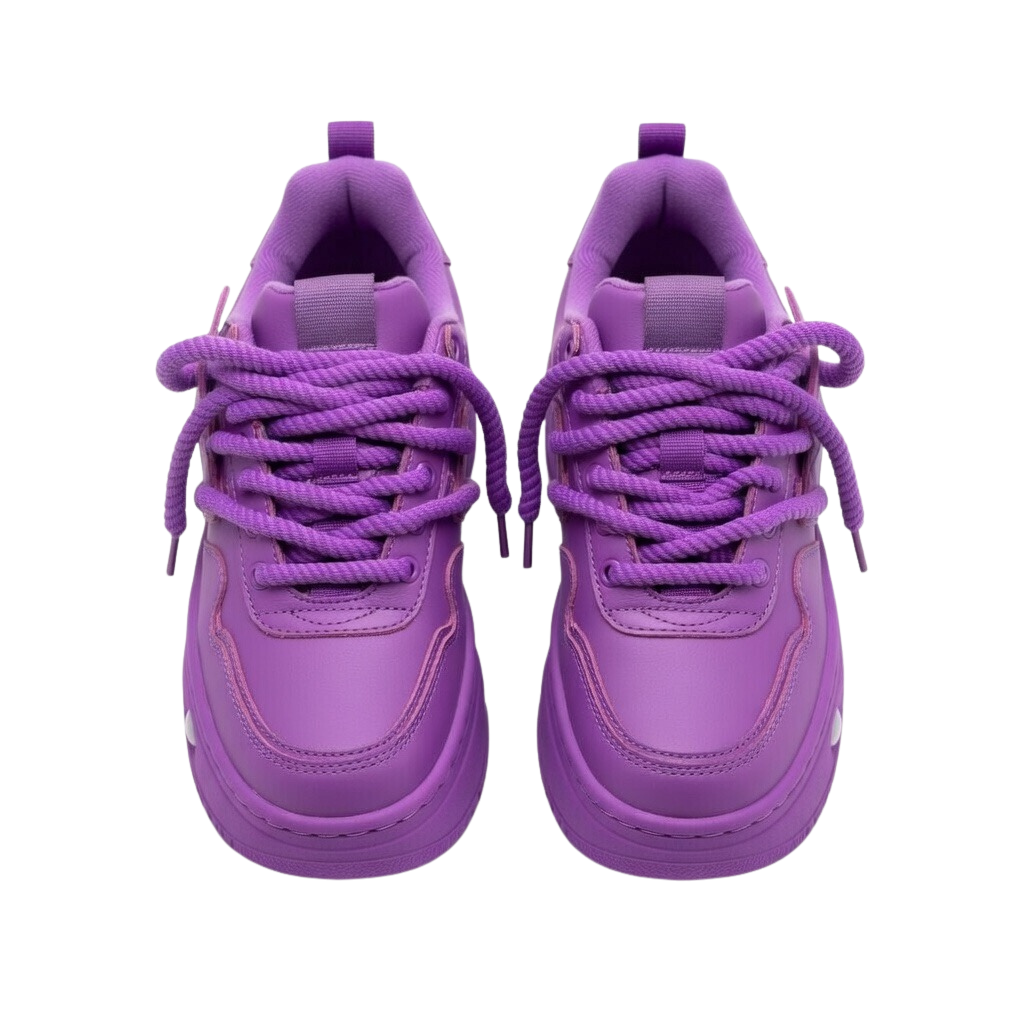 SoftSlipsy Purple Star Platform Sneakers Chunky Y2K Streetwear Trainers Women Fashion Shoes