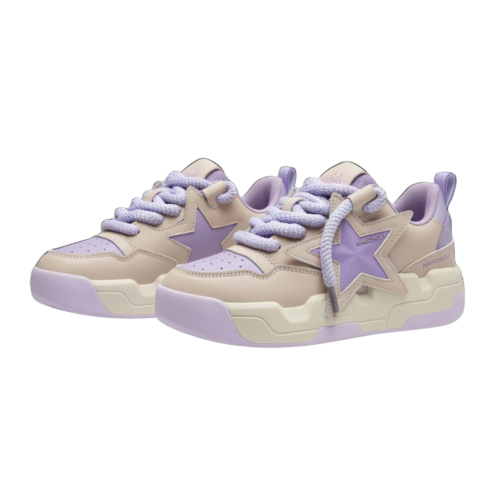 SoftSlipsy Star Platform Sneakers – Pastel Chunky Y2K Shoes, Cute Height Boost Sneakers