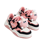 SoftSlipsy Black Pink Chunky Platform Sneakers – Women Casual Sneakers