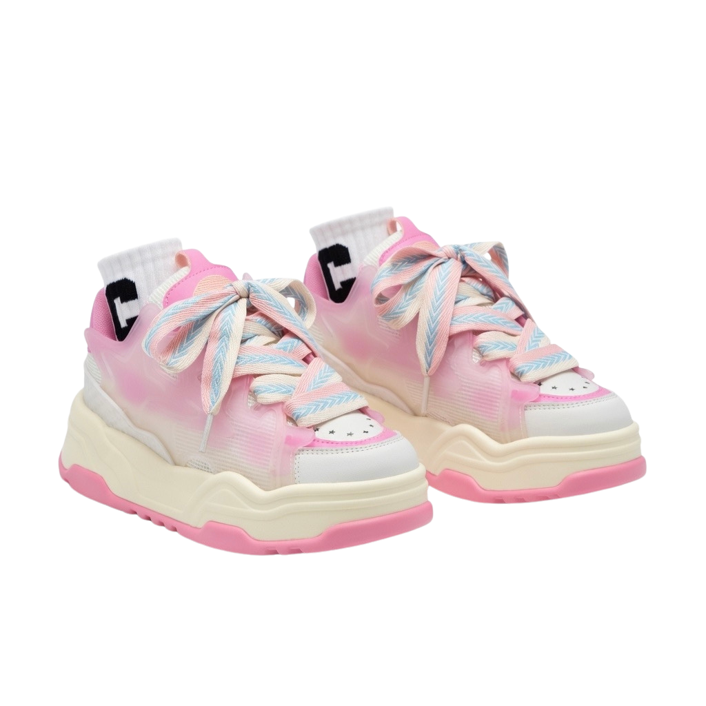 SoftSlipsy Pink Platform Sneakers – Women Chunky Sneakers