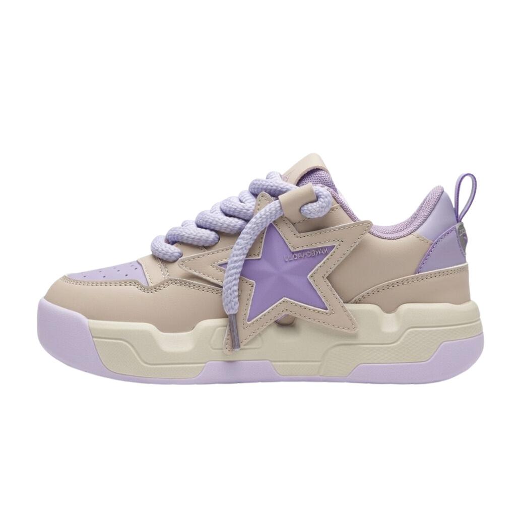SoftSlipsy Star Platform Sneakers – Pastel Chunky Y2K Shoes, Cute Height Boost Sneakers