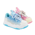 SoftSlipsy Pink Blue Platform Sneakers – Women Chunky Sneakers