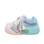 SoftSlipsy Blue Pastel Platform Sneakers – Women Chunky Sneakers