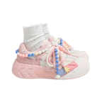 SoftSlipsy Pink Pastel Platform Sneakers – Cute Chunky Sneakers Women