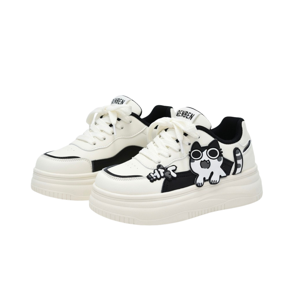 SoftSlipsy Black Platform Sneakers – Women Chunky Sneakers