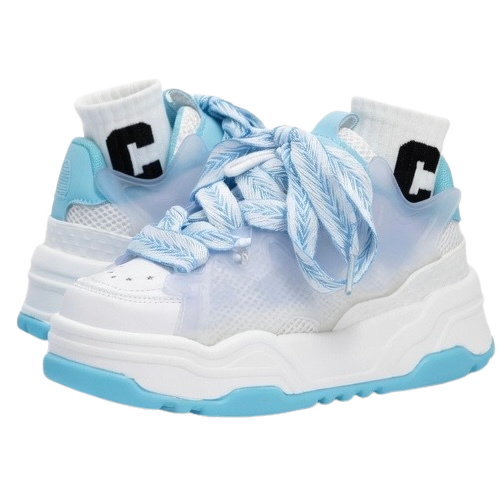 SoftSlipsy Blue Platform Sneakers – Women Chunky Sneakers