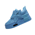 SoftSlipsy Sky Blue Star Platform Sneakers – Chunky Y2K Height Boost Shoes