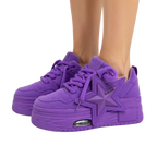 SoftSlipsy Purple Star Platform Sneakers Chunky Y2K Streetwear Trainers Women Fashion Shoes