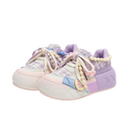 SoftSlipsy Purple Pastel Chunky Platform Sneakers – Cute Women Sneakers