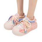 SoftSlipsy Pink Pastel Platform Sneakers – Cute Chunky Sneakers Women