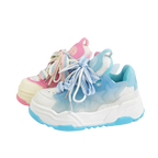 SoftSlipsy Pink Blue Platform Sneakers – Women Chunky Sneakers