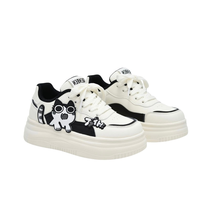 SoftSlipsy Black Platform Sneakers – Women Chunky Sneakers