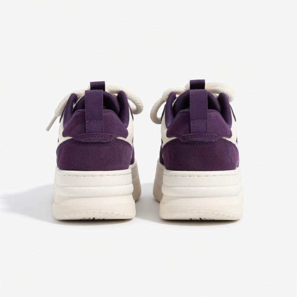 SoftSlipsy Star Platform Sneakers – Purple Chunky Y2K Streetwear Shoes – Height Boost Casual Trainers