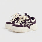 SoftSlipsy Star Platform Sneakers – Purple Chunky Y2K Streetwear Shoes – Height Boost Casual Trainers