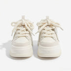 SoftSlipsy Star Platform Sneakers – White Chunky Y2K Streetwear Shoes – Height Boost Casual Trainers