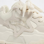 SoftSlipsy Star Platform Sneakers – White Chunky Y2K Streetwear Shoes – Height Boost Casual Trainers