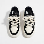 SoftSlipsy Star Platform Sneakers – Black & White Chunky Y2K Streetwear Shoes – Height Boost Casual Trainers