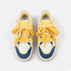 SoftSlipsy Yellow Star Sneakers – Casual Y2K Streetwear Shoes – Denim Panel Trainers