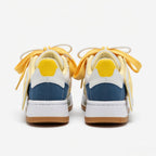 SoftSlipsy Yellow Star Sneakers – Casual Y2K Streetwear Shoes – Denim Panel Trainers