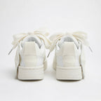 SoftSlipsy All White Star Sneakers – Minimal Y2K Streetwear Shoes – Clean Casual Trainers