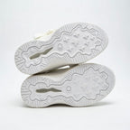 SoftSlipsy All White Star Sneakers – Minimal Y2K Streetwear Shoes – Clean Casual Trainers