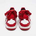 SoftSlipsy Red Star Sneakers – Red White Y2K Streetwear Shoes – Casual Low Top Trainers