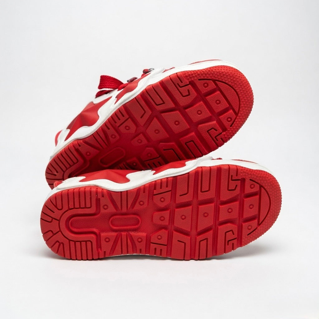 SoftSlipsy Red Star Sneakers – Red White Y2K Streetwear Shoes – Casual Low Top Trainers