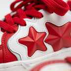 SoftSlipsy Red Star Sneakers – Red White Y2K Streetwear Shoes – Casual Low Top Trainers