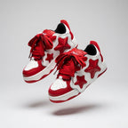 SoftSlipsy Red Star Sneakers – Red White Y2K Streetwear Shoes – Casual Low Top Trainers