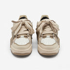 SoftSlipsy Beige Star Sneakers – Neutral Y2K Streetwear Shoes – Casual Low Top Trainers
