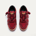 SoftSlipsy Burgundy Star Sneakers – Red Y2K Streetwear Shoes – Casual Low Top Trainers