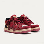 SoftSlipsy Burgundy Star Sneakers – Red Y2K Streetwear Shoes – Casual Low Top Trainers