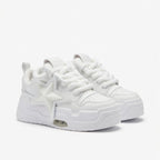 SoftSlipsy White Star Platform Sneakers – Chunky Y2K Streetwear Shoes – Height Boost Trainers