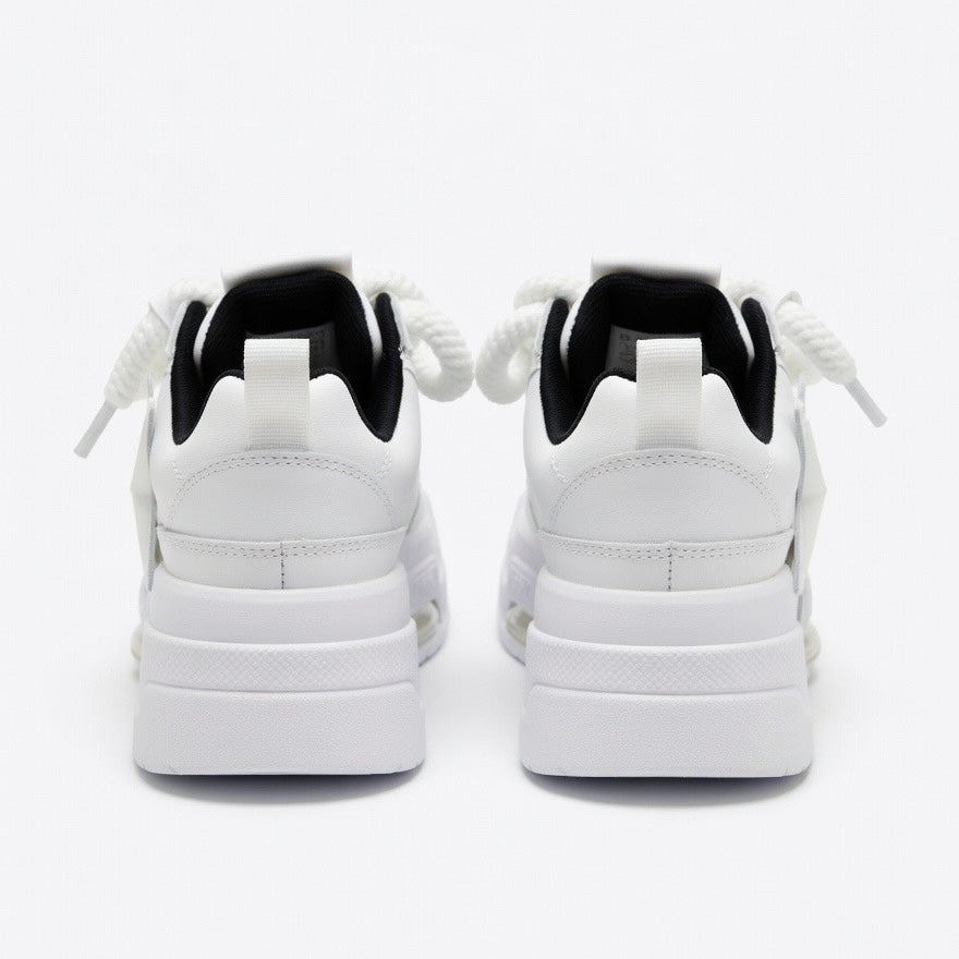 SoftSlipsy White Star Platform Sneakers – Chunky Y2K Streetwear Shoes – Height Boost Trainers