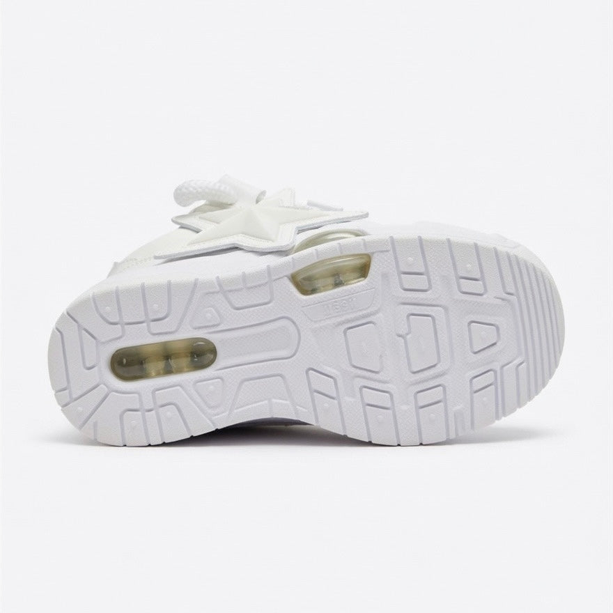 SoftSlipsy White Star Platform Sneakers – Chunky Y2K Streetwear Shoes – Height Boost Trainers